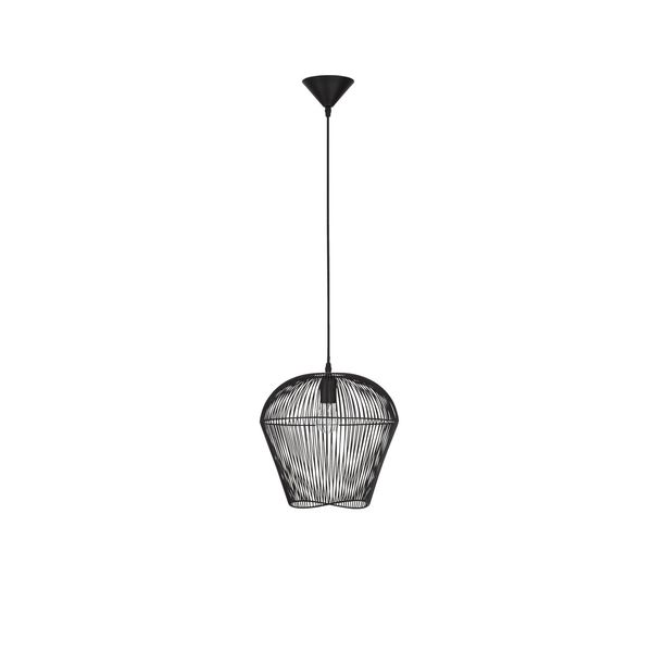 Black Aluminium  Black Fabric Wire & Base   LED E27 1x12 Watt 230 Volt   IP20 Bulb Excluded  D: 31.5 H1: 29 H2: 185 cm Adjustable height image 1