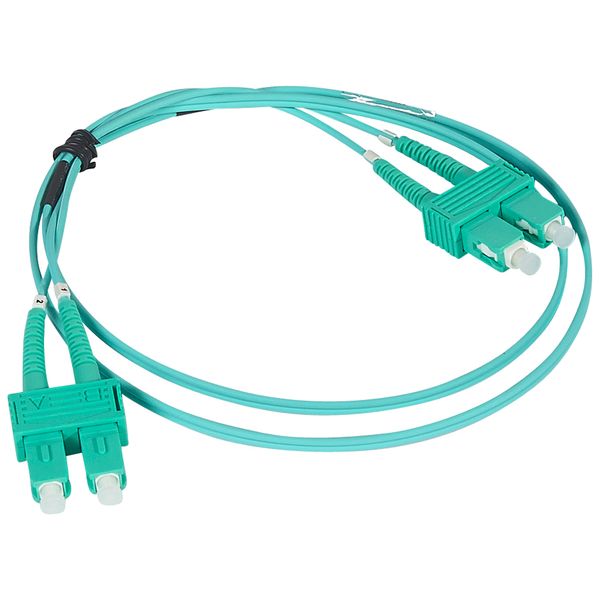 Patch cord fiber optic OM4 multimode (50/125µm) SC/SC duplex 1 meter image 1