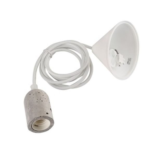 Lamp Holder - E27 - Concrete - White image 1