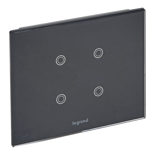 KNX TOUCH CONTROL MECHANISM 2 MODULES BLACK image 1