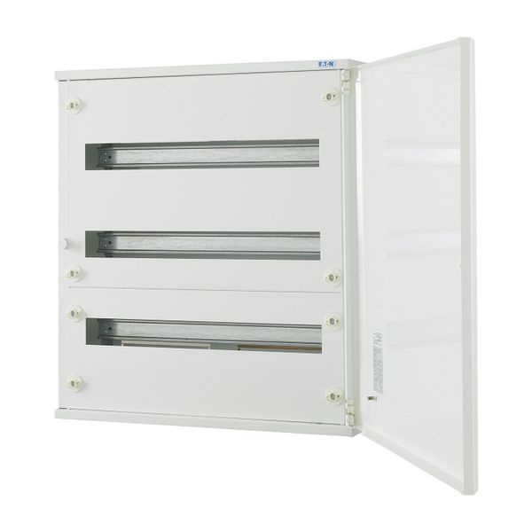 Complete surface-mounted flat distribution board, white, 24 SU per row, 3 rows, type C image 5