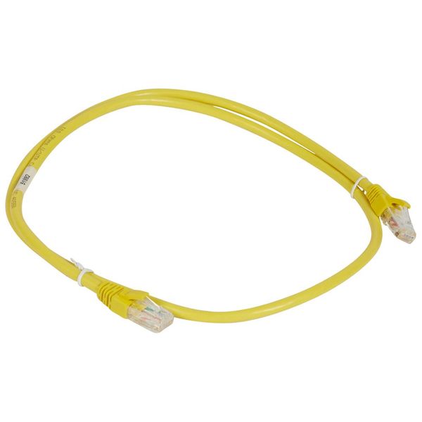 Patch cord RJ45 category 6A U/UTP unscreened PVC yellow 1 meter image 2