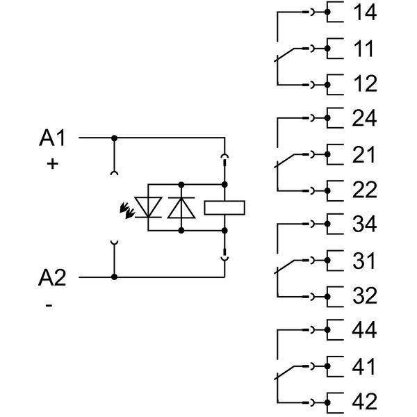 Relay module Nominal input voltage: 48 VDC 4 changeover contacts image 4