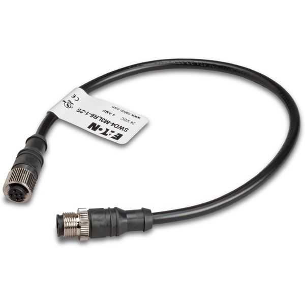 I/O-Device connection cable IP67, 5-pole, 0.3 m, Prefabricated with M12 plug and M12 socket image 4