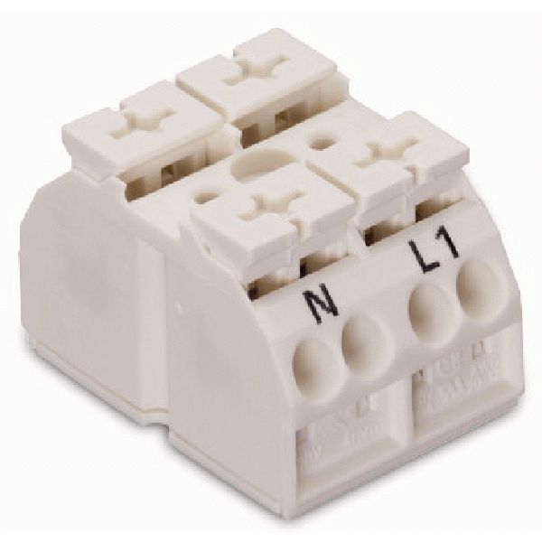 4-conductor chassis-mount terminal strip without ground contact N-L1 w image 1