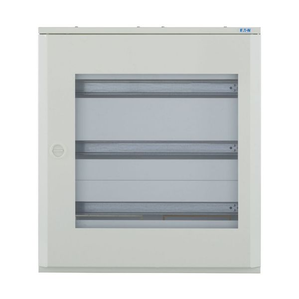 Complete surface-mounted flat distribution board with window, white, 24 SU per row, 3 rows, type C image 5