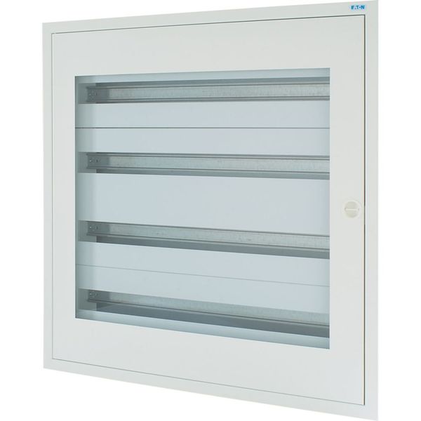 Complete flush-mounting/hollow wall slim distribution board with inspection window, white, 33 SU per row, 4 rows, 100 mm mounting depth image 2