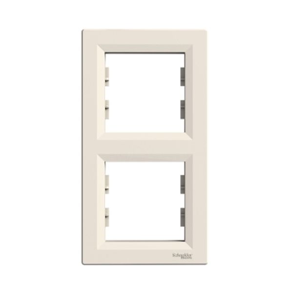 Asfora - vertical 2-gang frame - cream image 2