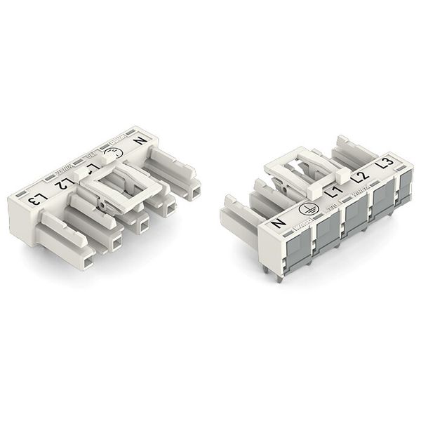 Socket for PCBs angled 5-pole white image 1