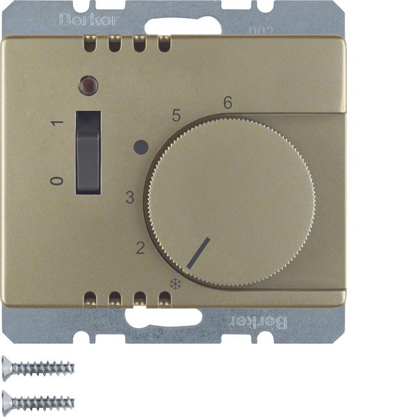 Thermostat, NC contact, centre plate, rocker switch, arsys bronze matt image 1