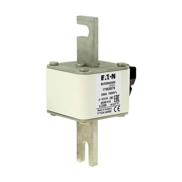 Fuse-link, high speed, 550 A, AC 1000 V, DIN 2, aR, DIN, with indicator image 23