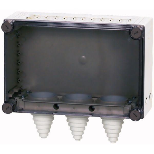 Panel enclosure, with gland plate and cable glands, HxWxD=250x375x150mm image 1