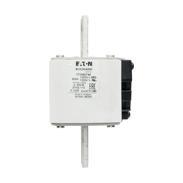 Fuse-link, high speed, 800 A, AC 1250 V, size 3, 76 x 92 x 159 mm, aR, IEC, UL, single indicator image 7