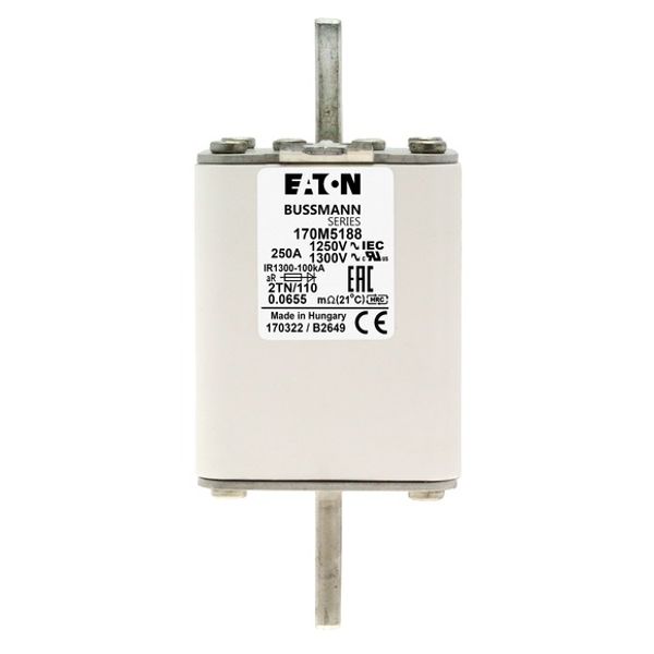 Fuse-link, high speed, 250 A, AC 1250 V, size 2, 61 x 75 x 138 mm, aR, DIN, IEC, type T indicator image 2