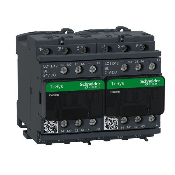 TeSys Deca reversing contactor - 3P(3 NO) - AC-3 - = 440 V 12 A - 24 V low consumption DC coil image 5