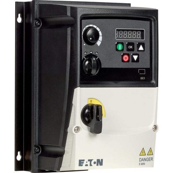Variable frequency drive, 230 V AC, 1-phase, 2.3 A, 0.37 kW, IP66/NEMA 4X, Radio interference suppression filter, 7-digital display assembly, Local co image 21