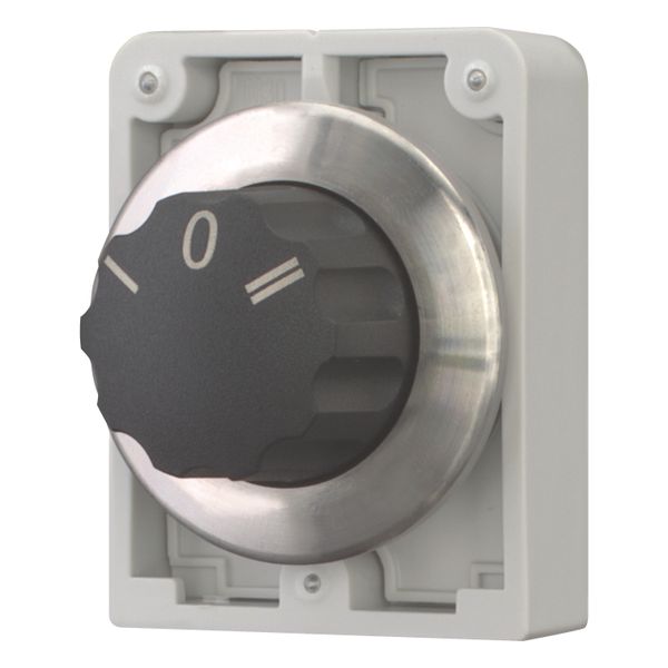 Changeover switch, RMQ-Titan, with rotary head, momentary, 3 positions, inscribed, Front ring stainless steel image 3