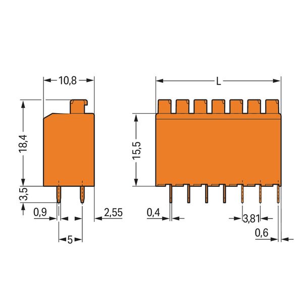 PCB terminal block push-button 1.5 mm² orange image 3