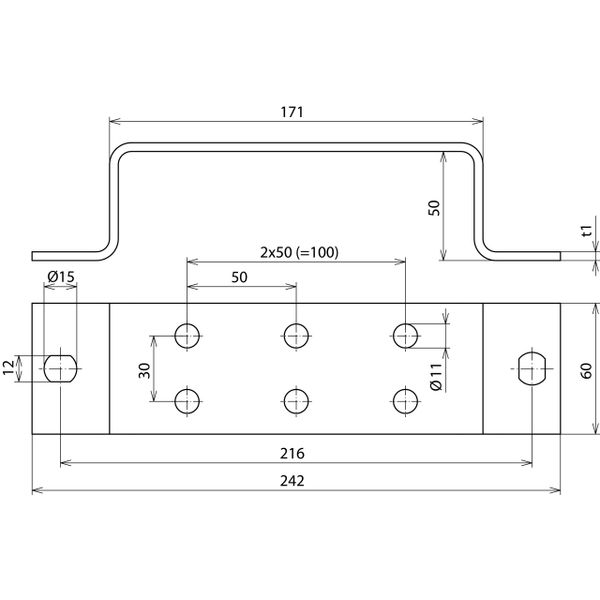 Earthing busbar StSt f. equipotential bonding with 2 x 3 terminals image 2