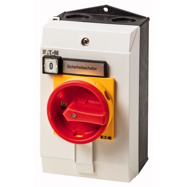 SUVA safety switches, T3, 32 A, surface mounting, 2 N/O, 2 N/C, Emergency switching off function, with warning label „safety switch”, Indicator light image 1