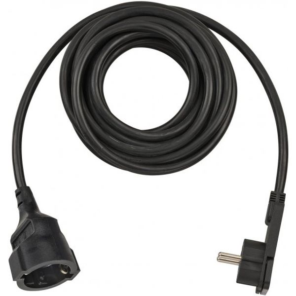 Short Extension Cable With Angled Flat Plug 5m H05VV-F3G1.5 black image 1