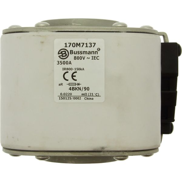 Fuse-link, high speed, 3500 A, AC 800 V, size 4, 120 x 105 x 91 mm, aR, IEC, single indicator image 11