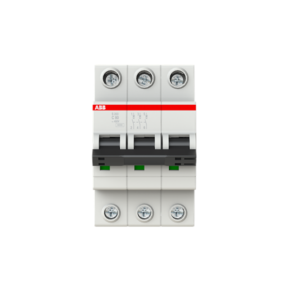 S203-C80 Miniature Circuit Breaker - 3P - C - 80 A image 4