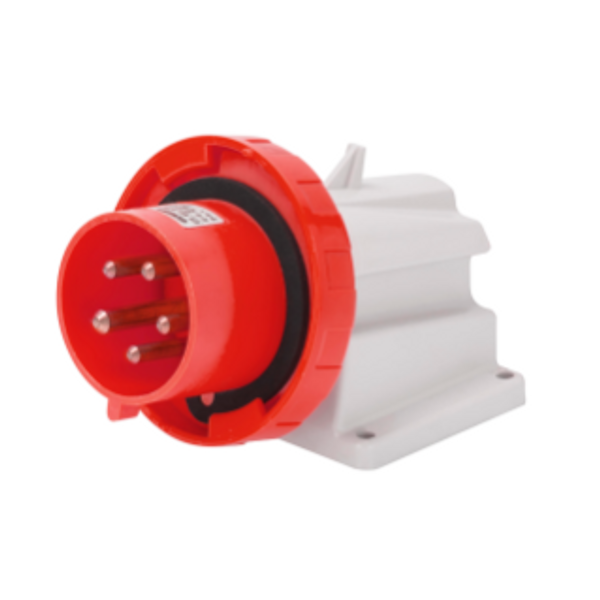 90° ANGLED SURFACE MOUNTING INLET - IP67 - 3P+N+E 32A 380-415V 50/60HZ - RED - 6H - SCREW WIRING image 1