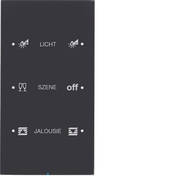 Touch sensor, 3-gang comf, intg bus coupling unit, KNX - R.3, glass bl image 1