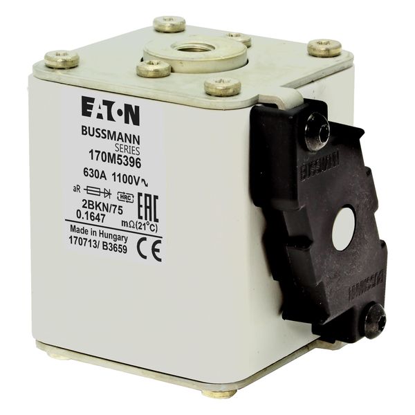 Fuse-link, high speed, 630 A, AC 1100 V, size 2, 61 x 75 x 77 mm, aR, IEC, UL, single indicator image 5