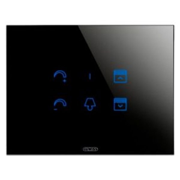 ICE TOUCH PLATE - IN GLASS - INTERCHANGEABLE SYMBOLS - BLACK - CHORUSMART image 1