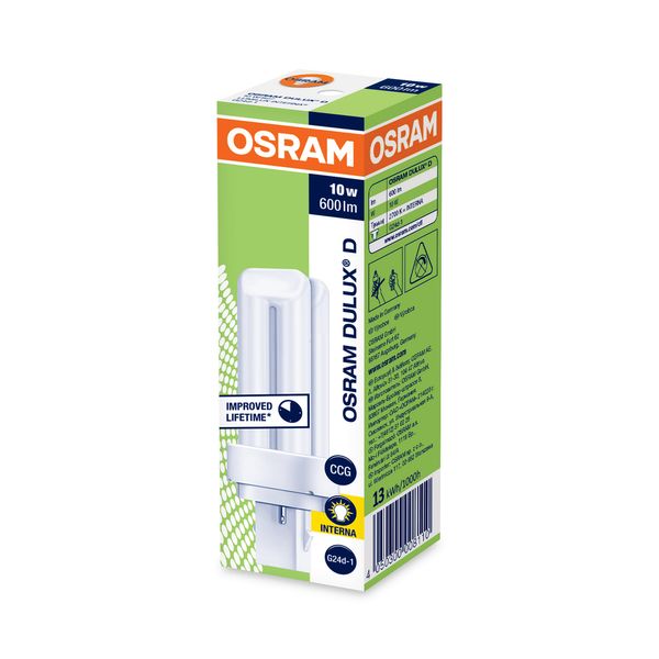 Compact Fluorescent Lamp Osram  DULUX® D 10W/827 2700K G24d-1 image 5