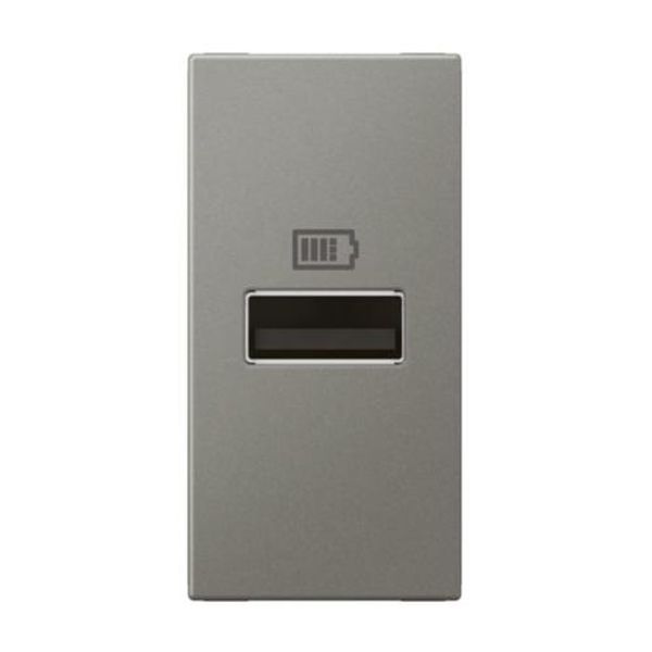 USB Charging Socket type-A 15W 3A, Magnesium, Legrand - Arteor image 1