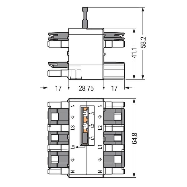 Three-phase to single-phase distribution connector with phase selectio image 7