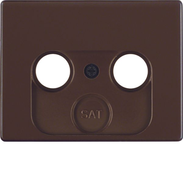 Centre plate for aerial soc. 2-/3hole, arsys, brown glossy image 1