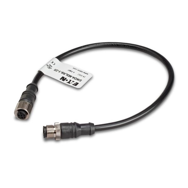 I/O-Device connection cable IP67, 5-pole, 0.3 m, Prefabricated with M12 plug and M12 socket image 1