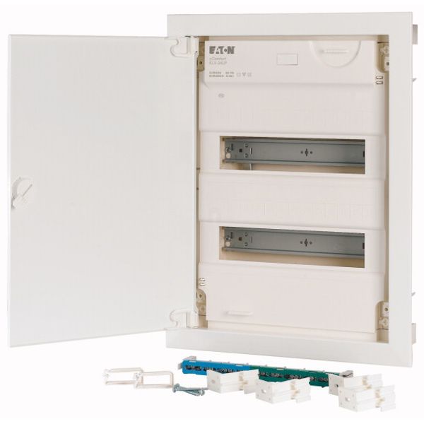 Compact distribution board-flush mounting, 2-rows, flush sheet steel door image 3