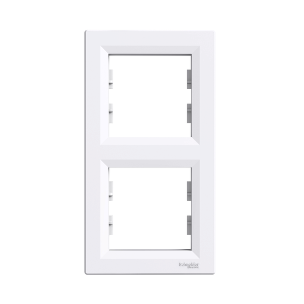 Asfora - vertical 2-gang frame - white image 4