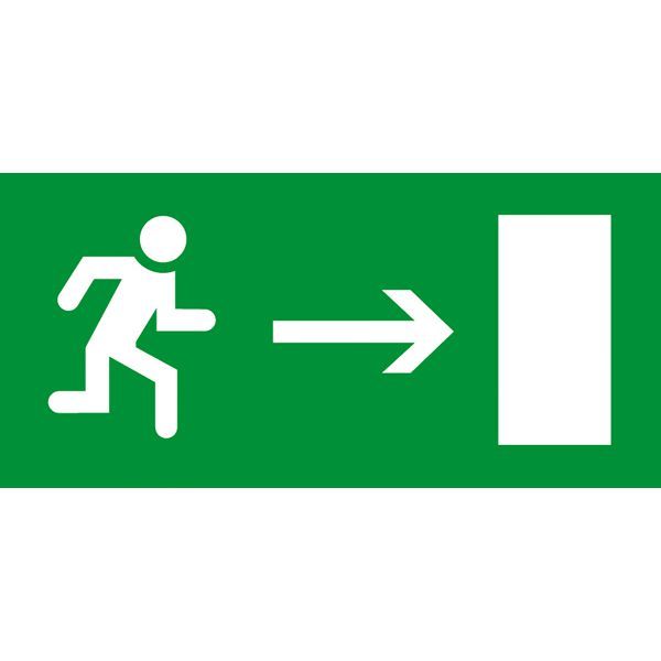 Label - for emergency lighting luminaires - exit door on right - 310x112 mm image 2