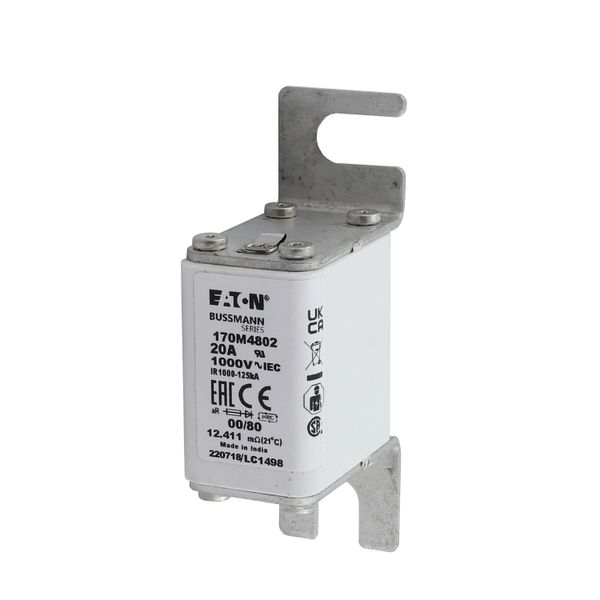 Fuse-link, high speed, 20 A, AC 1000 V, size 00, 30 x 47 x 98 mm, aR, DIN, IEC, single indicator image 17