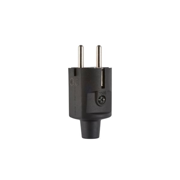 Compact plug, SCHUKO & French/Belgian, TPE, black, IP20, Typ 1505 image 1