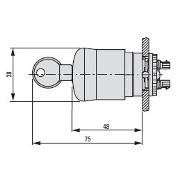 Emergency Stop button, key-operated image 2