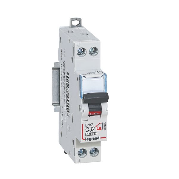 Phase + Neutral circuit breaker - 32A - screw terminals - 1 module image 1