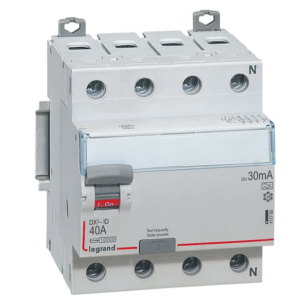 RCD DX³-ID - 4P - 400 V~ neutral right hand side - 40 A - 30 mA - A type image 1