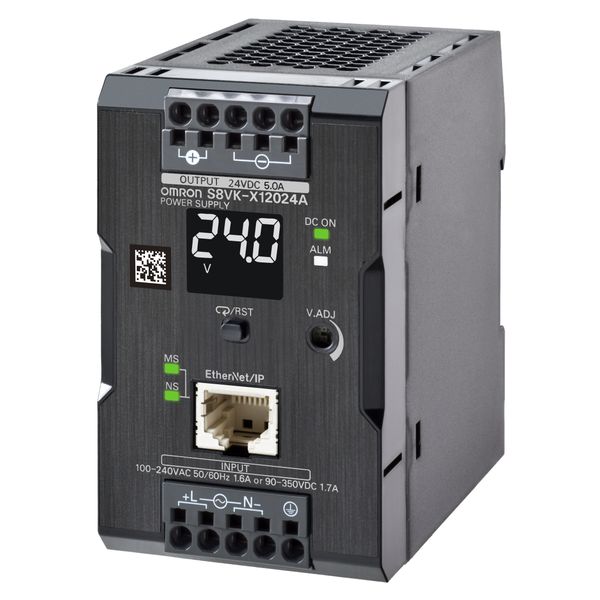 Book type power supply, 120 W, 24 VDC, 5 A, DIN rail mounting, Push-in image 1