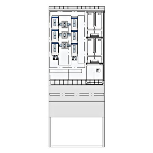 Wandlermessschrank 250A, MDN, 4-polig, IP44, RAL7035 image 1