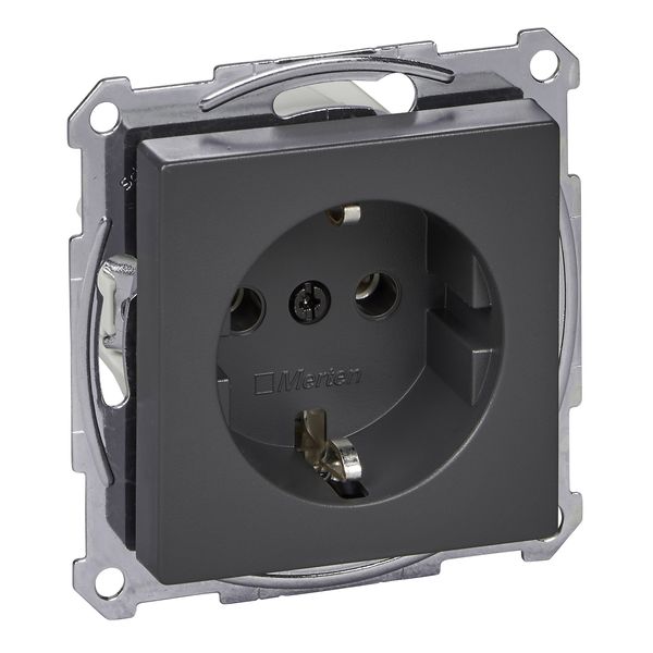 SCHUKO socket-outlet, screwless terminals, anthracite, System M image 4