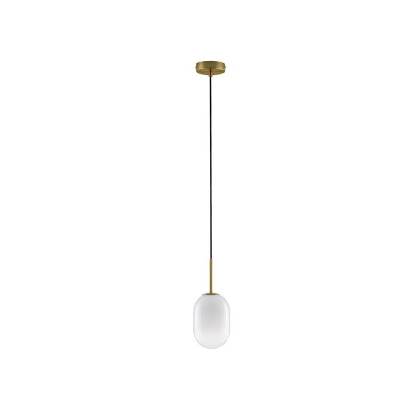 Brass Gold Metal  & Gradient White Glass  LED G9 1x5 Watt 230 Volt  IP20 Bulb Excluded  D: 12 H: 120 cm Adjustable Height image 1