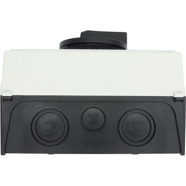 Main switch, P3, 63 A, surface mounting, 3 pole + N, STOP function, With black rotary handle and locking ring, Lockable in the 0 (Off) position image 50