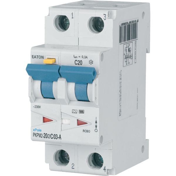 RCD/MCB combination, 20 A, 300 mA, MCB trip characteristic: C, 2p, RCD trip characteristic: A image 13